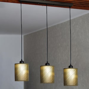 Moderna lampada a sospensione a spirale a 3 luci con paralumi stampati in 3D