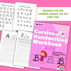 Cursive Handwriting Workbook for Kids A-Z Tracing Writing Practice Homeschool Classroom Use
