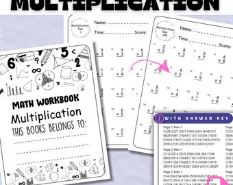 Quaderno di esercizi di moltiplicazione per 100 giorni, esercizi di matematica giornalieri per bambini, fogli di lavoro stampabili per l'apprendimento a casa