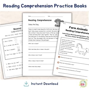 Reading Comprehension Practice Books | Fun and Engaging Stories with Questions | Kids Literacy Worksheets | Homeschool & Classroom Learning