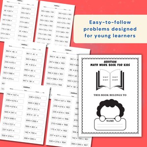 130 Printable Addition Worksheets Kindergarten to Grade 2 Fun Math Practice, Toddler Busy Book, PLR MRR