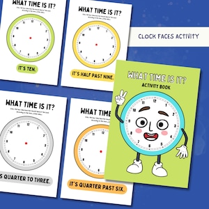 Telling Time Worksheets Fun Clock Activity Book for Kids Printable Learning for PreK