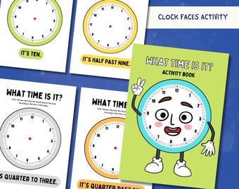 Telling Time Worksheets Fun Clock Activity Book for Kids Printable Learning for PreK