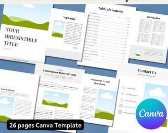 Editable Book Template: Canva eBook, Workbook & Guide (Digital Download)