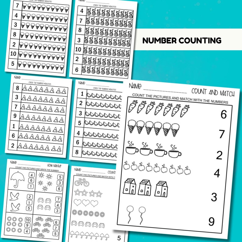 Printable Montessori Preschool Worksheet Bundle - Fun Learning ...
