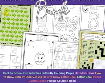 300 Kids Activity Books Bundle Printable Worksheets Coloring Puzzles Drawing Fun for Home Classroom