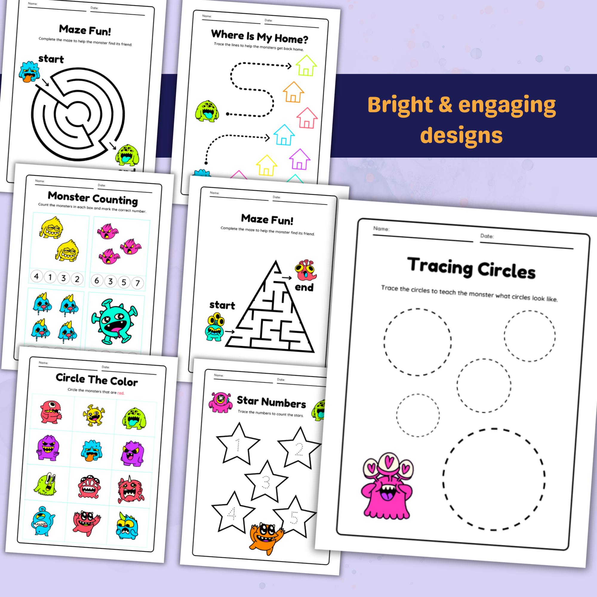 Printable Math Activity Worksheets for Kids Fun Early Learning Numbers ...