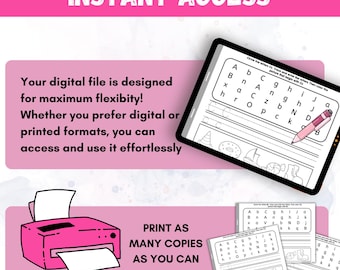 A-Z Alphabet Worksheet: Fun Pre-K Printable Activities (Digital Download)