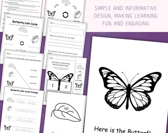 Butterfly Life Cycle Worksheets 21-Page Printable Science Activities for Kids