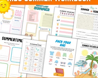 Cuaderno de actividades de verano para niños: 52 páginas de juegos didácticos (descarga digital)