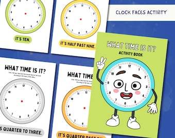 Telling Time Activity Book: Clock Learning Worksheets for PreK (Printable PDF)