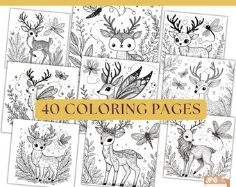 Glimmerdeer Coloring Pages: 40 Enchanted Forest Designs (Instant Download)