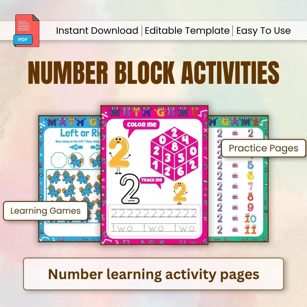 Number Blocks Game Label Number Blocks Games Printable for Kids | Fun Math Learning Worksheets ...