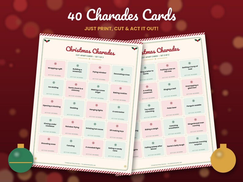 Christmas Party Games Bundle, 16 Printable Holiday Games for Family ...