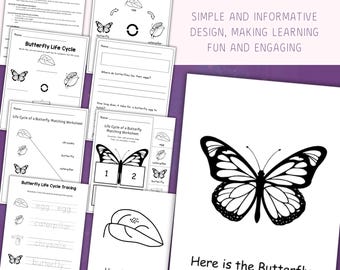 Butterfly Life Cycle Worksheets – 21-Page Printable Science Activities for Kids