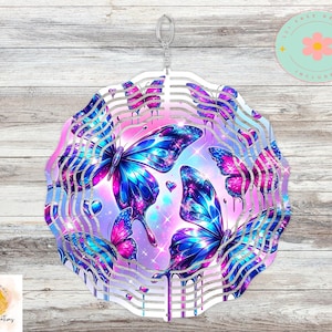 Butterflies & Hearts Wind Spinner Sublimation Design (PNG Digital Download)
