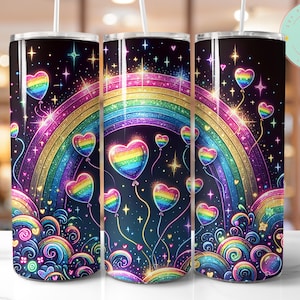 LGBTQIA+ Pride Rainbow Tumbler Wrap Pride Month Seamless 20oz skinny sublimation design, PNG instant digital download Gay Pride Tumbler Wrap