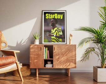Póster de fútbol de Bukayo Saka: Arte mural de la estrella del Arsenal