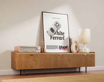 Póster de la canción "Frank Ocean White Ferrari": Arte mural musical minimalista