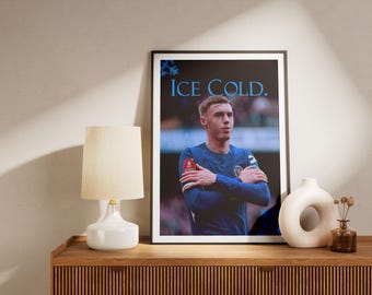 Póster de fútbol de Cole Palmer: Arte mural del Chelsea e Inglaterra