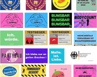 Sticker Set - Malle Sticker Set Alcohol Drinking JGA Party Sticker DSDS Germany is looking for the SuperSuff test winner Sticker