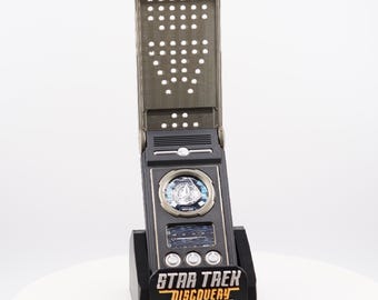 Star Trek Discovery Communicator 3D Printed Replica Cosplay Display Trekkie Prop | Black and Bronze