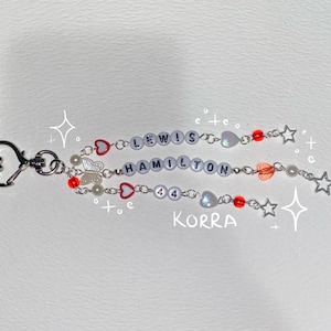 Lewis Hamilton Keychain | Formula 1 Keychain | Cute Beaded Keychain | Ferrari F1 Keychain