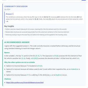 Question 1 - community discussion and AI recommendation
