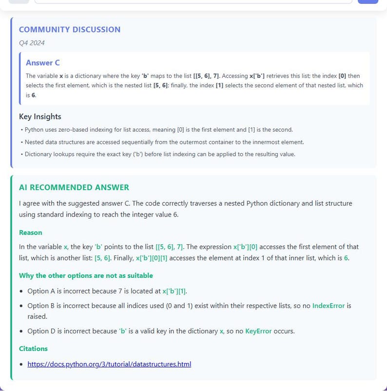 Question 1 - community discussion and AI recommendation