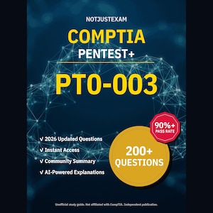 CompTIA Pentest+ PT0-003 Practice Questions: 200+ AI Explanations, Community Answers (Instant Download)
