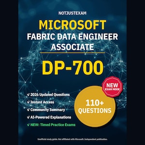 Teste Prático DP-700 2026 - Microsoft Fabric Data Engineer Associate: Mais de 110 questões com explicações de IA