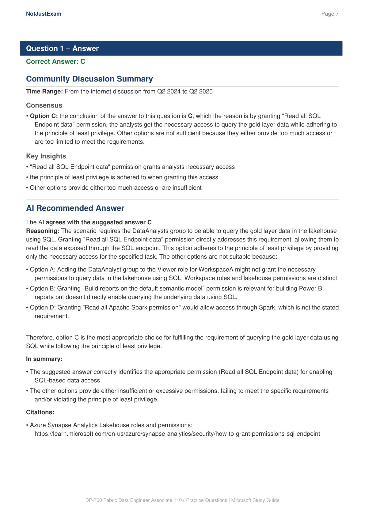 Microsoft Fabric Data Engineer Associate DP-700 Practice Questions: 110 ...