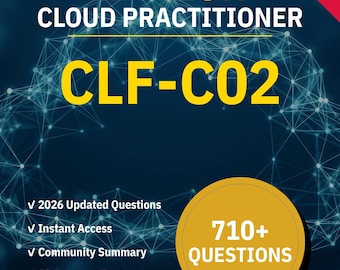 CLF-C02 Cloud Practitioner, plus de 710 questions d'exercices interactifs avec explications sur l'IA | Guide d'étude Amazon