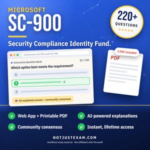 Microsoft Security Compliance Identity Fund. SC-900 Practice Questions: 220+ AI Explanations, Community Answers