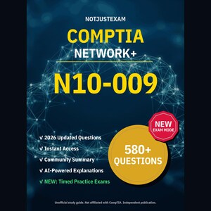 CompTIA Network+ N10-009 Practice Questions: 580+ AI Explanations, Community Answers (Instant Download)