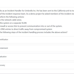 Question 1 - question and answer options