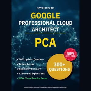 Questões práticas para a certificação Google Professional Cloud Architect (PCA): mais de 300 explicações com IA e respostas da comunidade (download instantâneo)