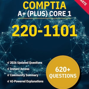 220-1101 A+ (Plus) Core 1 CompTIA | Practice Test 2026 | Interactive Prep by NotJustExam