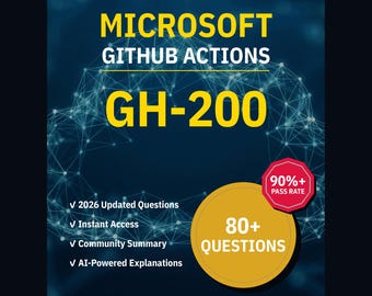 Microsoft GitHub Actions GH-200 övningsfrågor: 80+ AI-förklaringar, community-svar (direktnedladdning)