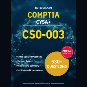 CompTIA CySA+ CS0-003 Practice Questions: 530+ AI Explanations, Community Answers (Instant Download)