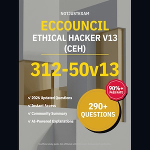 Preguntas de práctica para el examen ECCouncil Ethical Hacker v13 (CEH) 312-50v13: Más de 290 explicaciones de respuestas y respuestas de la comunidad.