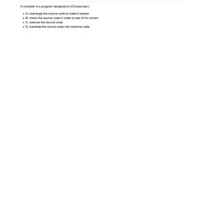 Python PCAP exam question: Compiler definition. Practice question from the Python Institute Certified Associate in Python Programming question bank.