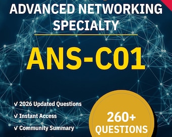 ANS-C01 Advanced Networking Specialty Plus de 260 questions pratiques interactives avec explications sur l'IA | Guide d'étude Amazon