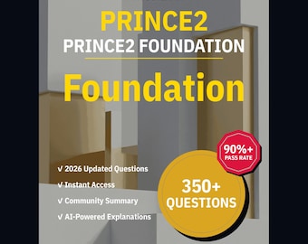 Preguntas de práctica para la certificación PRINCE2 Foundation: Más de 350 explicaciones de IA y respuestas de la comunidad (descarga instantánea).