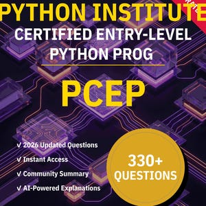 PCEP Python Institute Exam Prep | 330+ Interactive Practice Questions