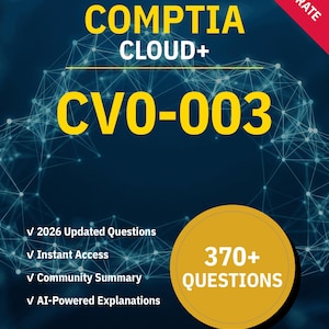 CV0-003 Cloud+ 370+ domande di pratica interattive con spiegazioni AI / Guida allo studio CompTIA