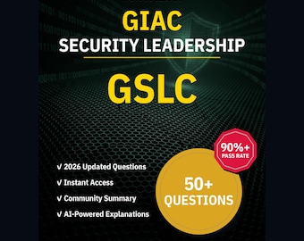 Övningsfrågor för GIAC Security Leadership GSLC: 50+ förklaringar, svar från communityn (direkt nedladdning)