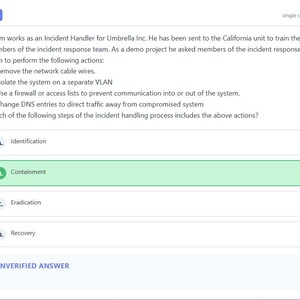 Question 1 - correct answer highlighted