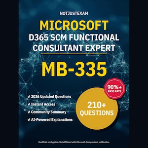 Preguntas de práctica para el examen MB-335 de Consultor Funcional Experto en SCM de Microsoft D365: Más de 210 explicaciones de respuestas y respuestas de la comunidad.