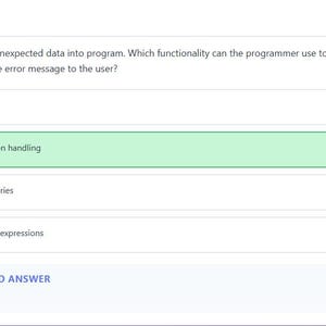 Question 4 - correct answer highlighted